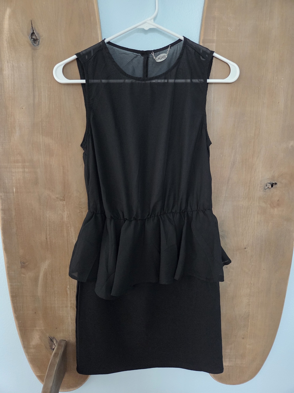 Ali & Kris Black Sleeveless Peplum Mini Dress